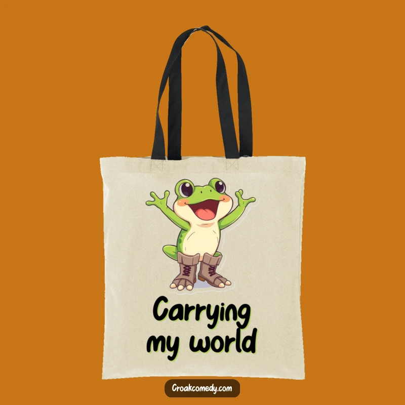Funny Frog Tote Bag - Excited Boots Fun, Practical Humorous Adventure Gift