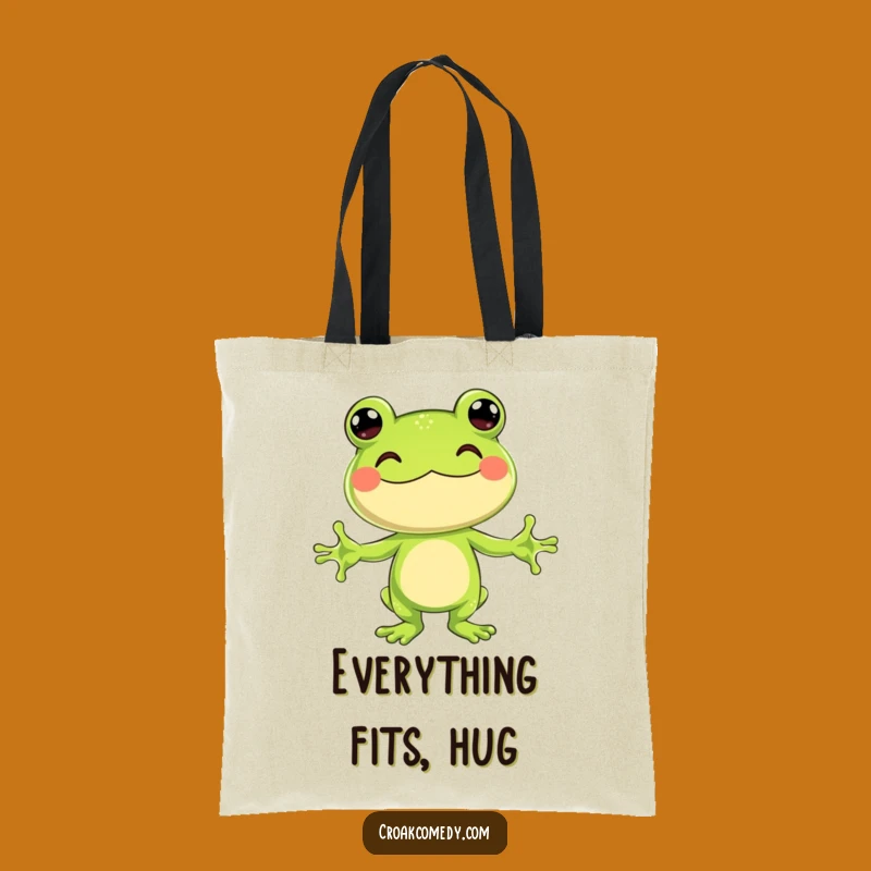 Funny Hugging Frog Tote Bag: Carry Affection with Amphibian Style