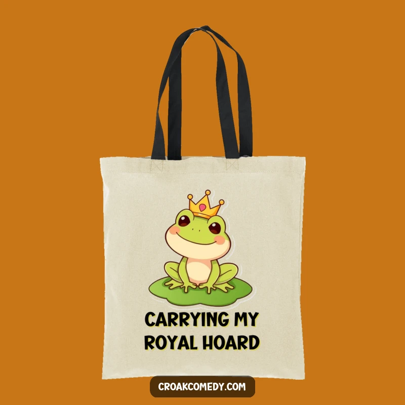 Funny Royal Frog Tote Bag: Carry Your Essentials with Kingly Charm