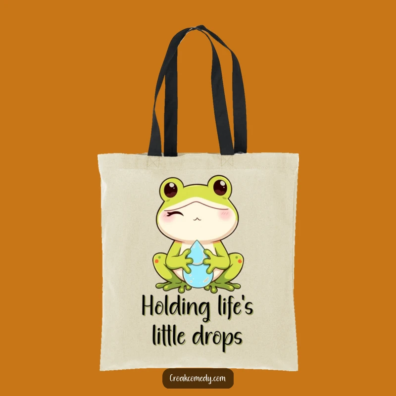 Funny Winking Frog Dewdrop Tote Bag: Carry Your Essentials with a Playful Wink