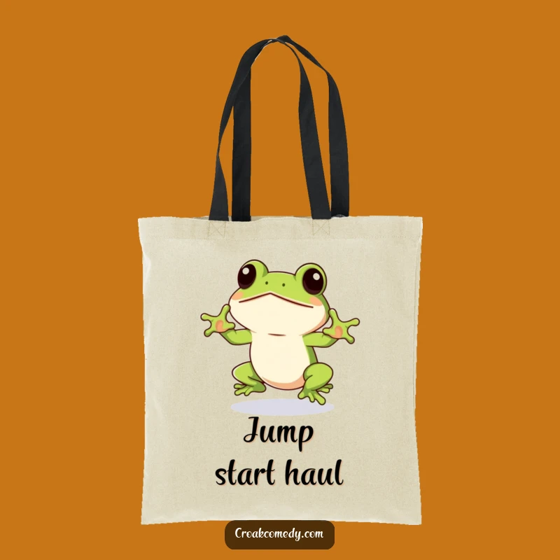 Funny Frog Tote Bag: Eager Jumper Amphibian Style, Practical Funny Gift for Go-Getters