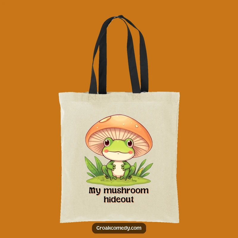 Funny Frog Mushroom Tote Bag - Durable & Whimsical Carry-All for Nature Fans